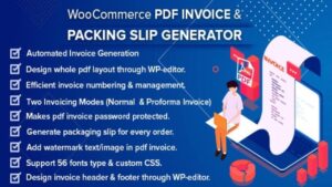 Descargar WooCommerce PDF Invoice & Packing Slip Generator Pro Plugins-Wp