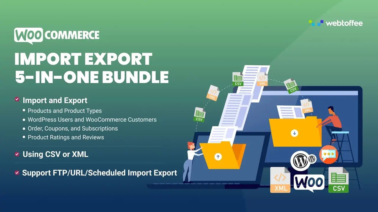Plugin Webtoffee Import Export for WooCommerce para importar y exportar productos, pedidos y clientes