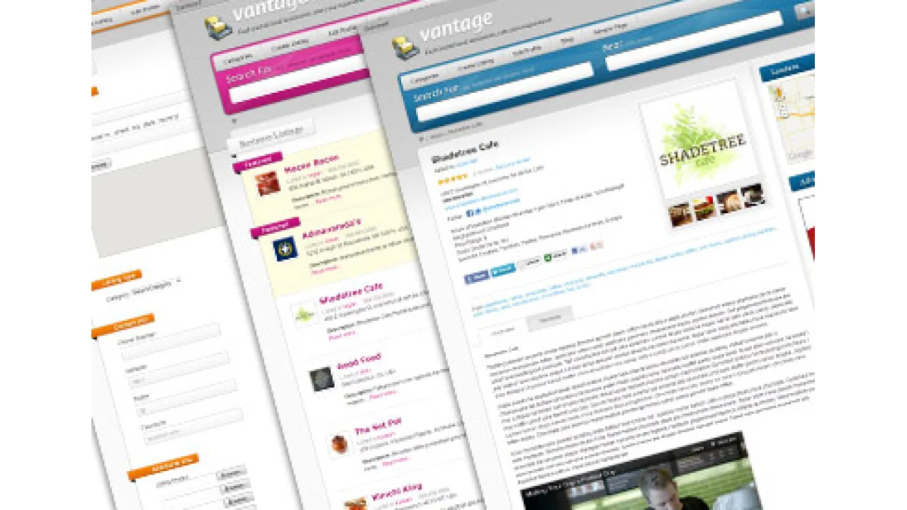 AppThemes Vantage — tema de directorio de negocios para WordPress